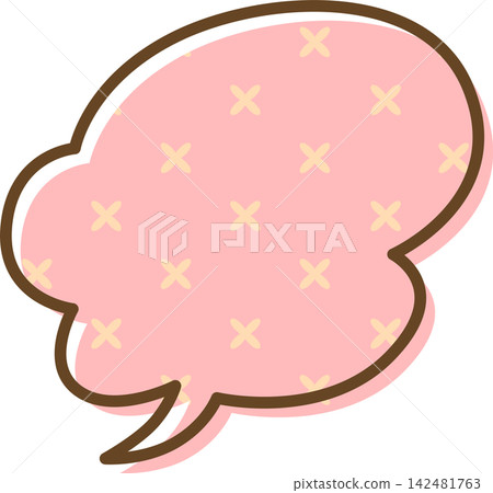 帶有圖案的單一對話氣泡圖標 帶有圖案的單一對話氣泡圖標 142481763