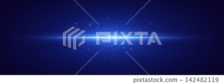 Blue light expanding through a dark space, creating a dynamic abstract background 142482119