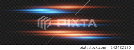 Abstract parallel glowing light lines creating a futuristic overlay effect Abstract parallel glowing light lines creating a futuristic overlay effect 142482120