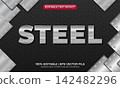 Steel text effect. Steel editable text style effect. Editable text effect 142482296