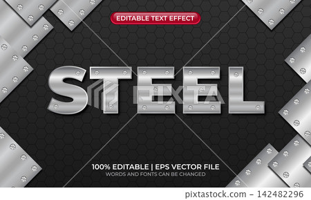 Steel text effect. Steel editable text style effect. Editable text effect Steel text effect. Steel editable text style effect. Editable text effect 142482296