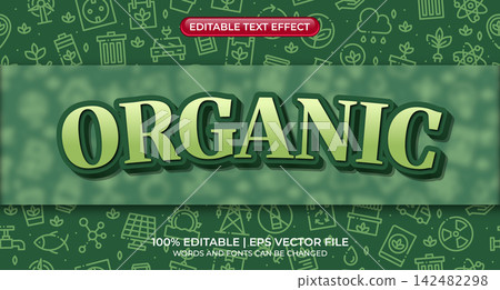 Green organic text effect. Organic editable text style effect. Editable text effect 142482298