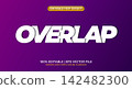 Overlapping text effect. Overlap editable text style effect. Editable text effect. Vector illustration 142482300