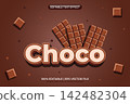 Chocolate editable text effect. Chocolate text style theme. Brown chocolate text effect 142482304