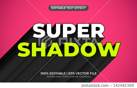 Long shadow text effect. Shadow editable text style effect. Retro long shadow text effect 142482309