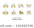 Icon set related to toasting with alcohol Icon set related to toasting with alcohol 142482596