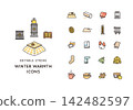Icon set related to cold weather countermeasures Icon set related to cold weather countermeasures 142482597