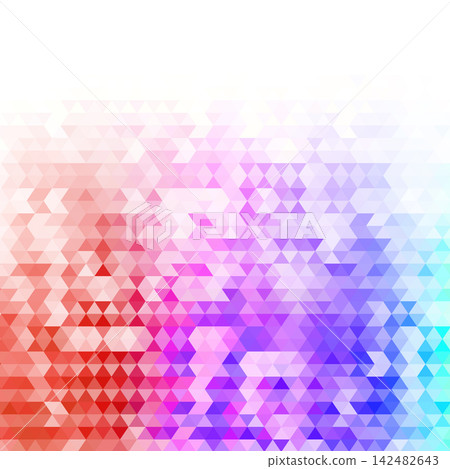 Abstract geometric pattern of red, pink, and blue triangles on a white background. EPS 10 142482643