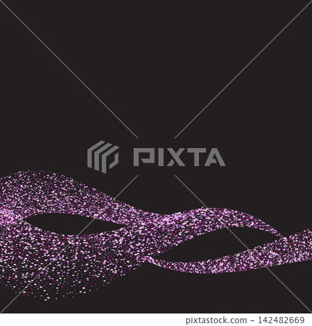 Abstract festive background with a sophisticated wave of purple glitter on a dark black background. eps 10 Abstract festive background with a sophisticated wave of purple glitter on a dark black background. eps 10 142482669
