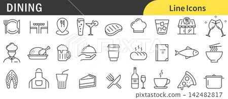 Icon set related to dining Icon set related to dining 142482817