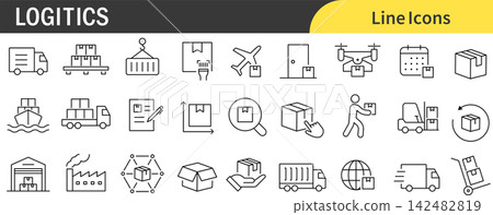 Logistics icon set Logistics icon set 142482819