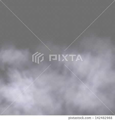 White smoke creating a mysterious and atmospheric visual effect on a transparent backdrop White smoke creating a mysterious and atmospheric visual effect on a transparent backdrop 142482988
