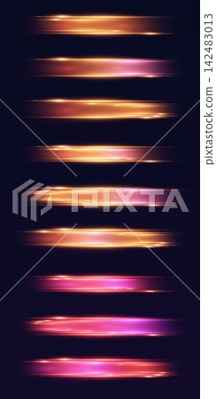 Abstract colorful light lines forming speed and energy trails on dark background 142483013
