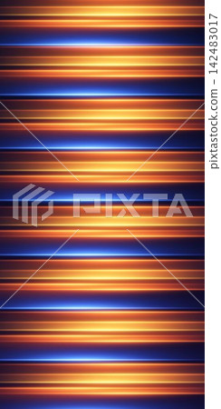 Abstract horizontal lines creating a motion blur effect with glowing orange and blue colors Abstract horizontal lines creating a motion blur effect with glowing orange and blue colors 142483017