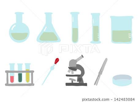 手繪風格的實驗室設備向量插圖圖標 手繪風格的實驗室設備向量插圖圖標 142483084