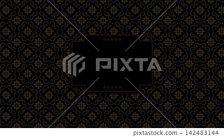 A gorgeous geometric card with a traditional gold pattern on a black background A gorgeous geometric card with a traditional gold pattern on a black background 142483144