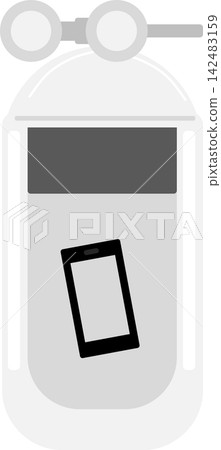 Illustration of dropping a smartphone in the toilet Illustration of dropping a smartphone in the toilet 142483159