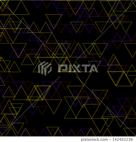 Abstract dark geometric background made of outline yellow and purple triangles illustration. eps 10 Abstract dark geometric background made of outline yellow and purple triangles illustration. eps 10 142483236