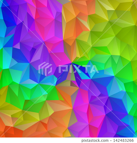 Multicolored bright abstract geometric pattern with triangles for modern creative background design. eps 10 142483266