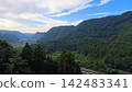 日本鄉村風光，藍天白雲，青山環繞。 142483341
