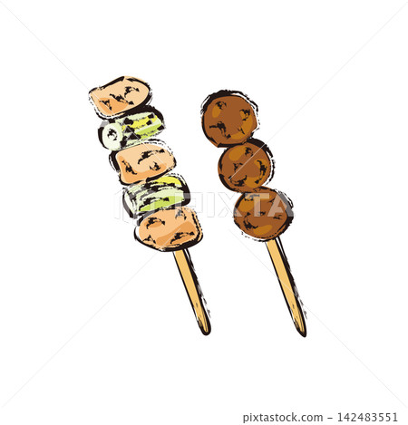烤雞肉串(Yakitori):蔥花雞肉串(Negima)、雞肉丸(Tsukune)、烤串 烤雞肉串(Yakitori):蔥花雞肉串(Negima)、雞肉丸(Tsukune)、烤串 142483551