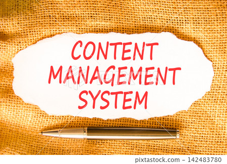 Content management system symbol. Concept words Content management system on beautiful white paper. Beautiful canvas background. Black pen. Business content management system concept. Copy space. Content management system symbol. Concept words Content management system on beautiful white paper. Beautiful canvas background. Black pen. Business content management system concept. Copy space. 142483780