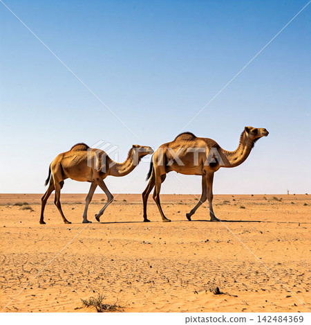 camel in desert camel in desert 142484369