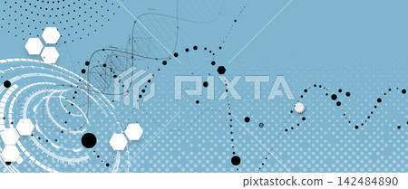 Futuristic halftone molecule, DNA strands, medical and science background Futuristic halftone molecule, DNA strands, medical and science background 142484890