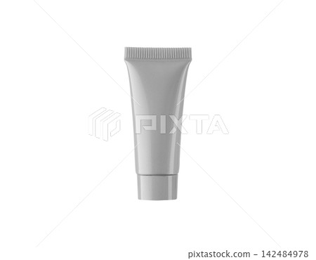 Cosmetic tube mockup Gray, isolated plastic container for cream and lotion pack Cosmetic tube mockup Gray, isolated plastic container for cream and lotion pack 142484978