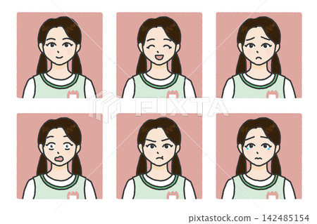 Female childcare worker/kindergarten teacher/teacher icon set Female childcare worker/kindergarten teacher/teacher icon set 142485154