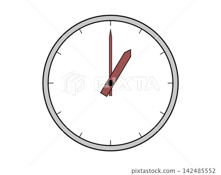 An illustration icon of an analog clock showing 1 o'clock. An illustration icon of an analog clock showing 1 o'clock. 142485552