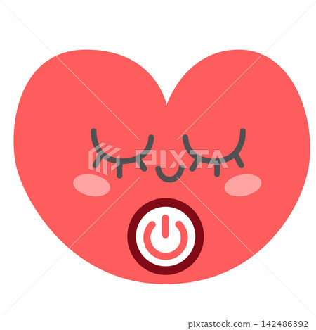 Button Cartoon Heart Character Mascot Button Cartoon Heart Character Mascot 142486392