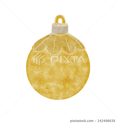 Christmas tree beige textured ball, Christmas ornament isolated on white. Watercolor clip art perfect for wrapping paper, cards, new year, invitations, stickers, textile, posters, totes design Christmas tree beige textured ball, Christmas ornament isolated on white. Watercolor clip art perfect for wrapping paper, cards, new year, invitations, stickers, textile, posters, totes design 142486638