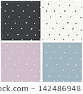Minimalistic seamless patterns set with stars in a sky, childish baby art 142486948