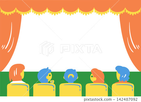 A frame for children and adults watching a stage performance A frame for children and adults watching a stage performance 142487092