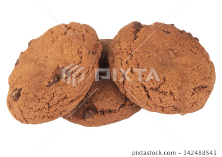 Chocolate Biscuit isolated on white background. 142488541