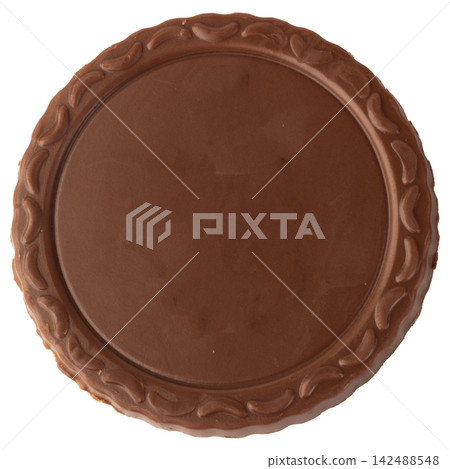 Chocolate Biscuit isolated on white background. 142488548