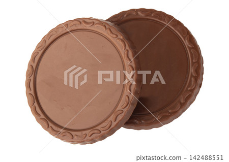 Chocolate Biscuit isolated on white background. Chocolate Biscuit isolated on white background. 142488551