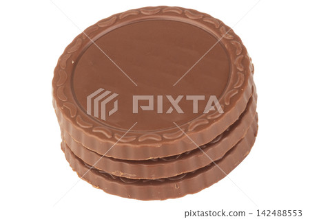 Chocolate Biscuit isolated on white background Chocolate Biscuit isolated on white background 142488553