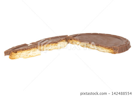Chocolate Biscuit isolated on white background. Chocolate Biscuit isolated on white background. 142488554