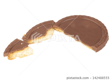 Chocolate Biscuit isolated on white background. 142488555