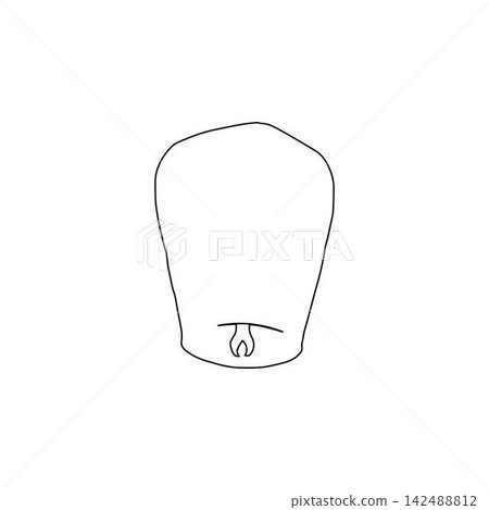 sky lantern outline isolated on white background festival light decoration sky lantern outline isolated on white background festival light decoration 142488812