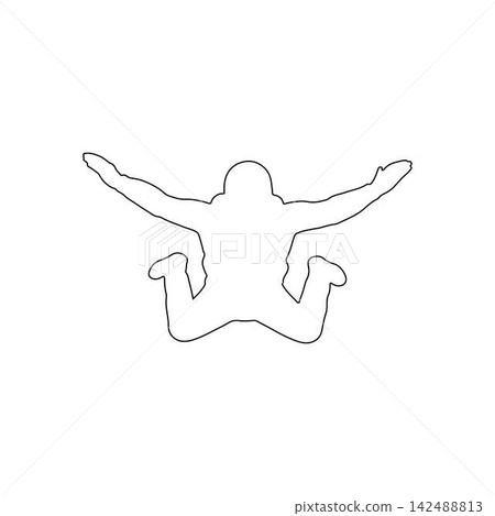 skydiver outline person in free fall extreme sport adventure and skydiving thrill concept on white background skydiver outline person in free fall extreme sport adventure and skydiving thrill concept on white background 142488813