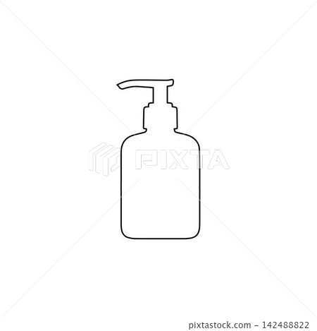 soap dispenser outline bathroom hygiene liquid container isolated on white background soap dispenser outline bathroom hygiene liquid container isolated on white background 142488822