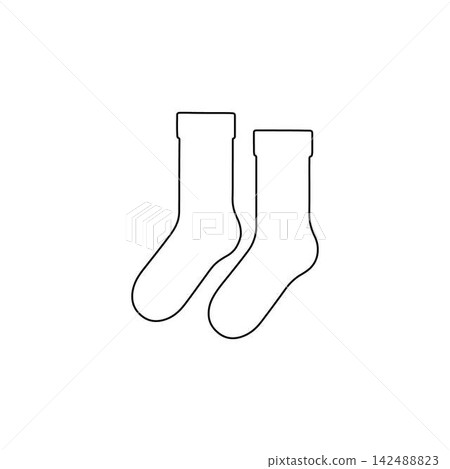 socks outlin eblack clothing accessory for feet on white background socks outlin eblack clothing accessory for feet on white background 142488823