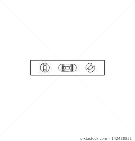 spirit level measuring tool outlin isolated on white background 142488831