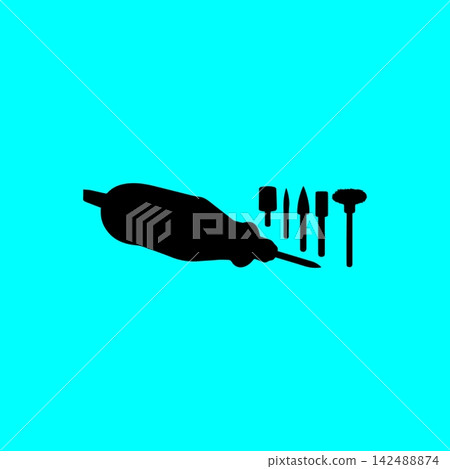 Rotary tool with various grinding and cutting bits for detailed crafting and engraving. Rotary tool with various grinding and cutting bits for detailed crafting and engraving. 142488874