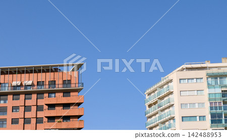 blue sky and buildings in Valencia blue sky and buildings in Valencia 142488953