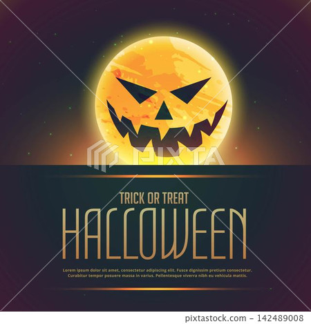 evil halloween ghost on moon background evil halloween ghost on moon background 142489008