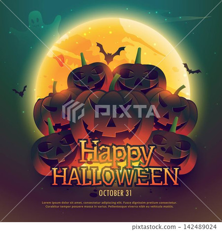 happy halloween background poster 142489024